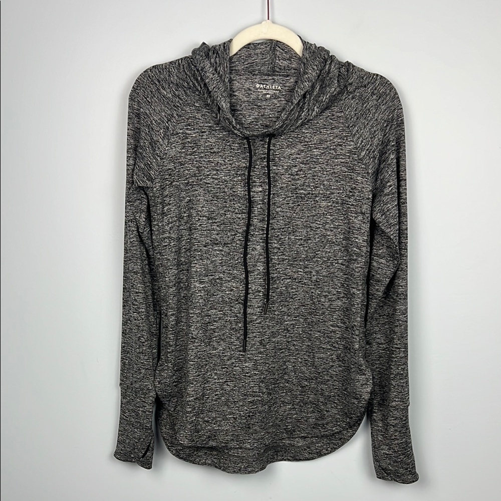 Athleta XS cowl neck hoodie gray athleisure top